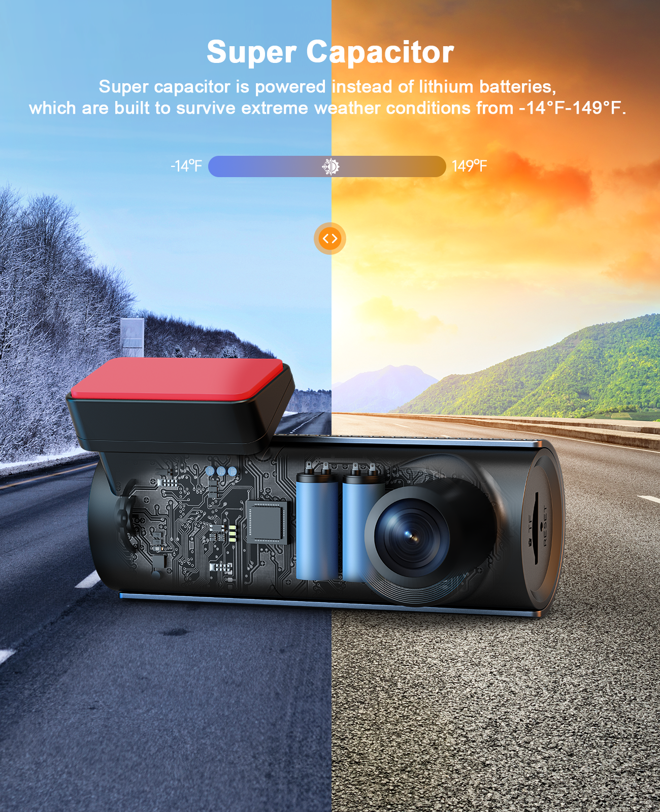 Dash Cam 4K, WiFi 2160P Dash Camera for Cars with 64GB SD Card, UHD Front Dashcam with APP, Car Camera with Voice Prompt, Super Night Vision, WDR, Loop Recording, G-Sensor, 24 Hours Parking Mode