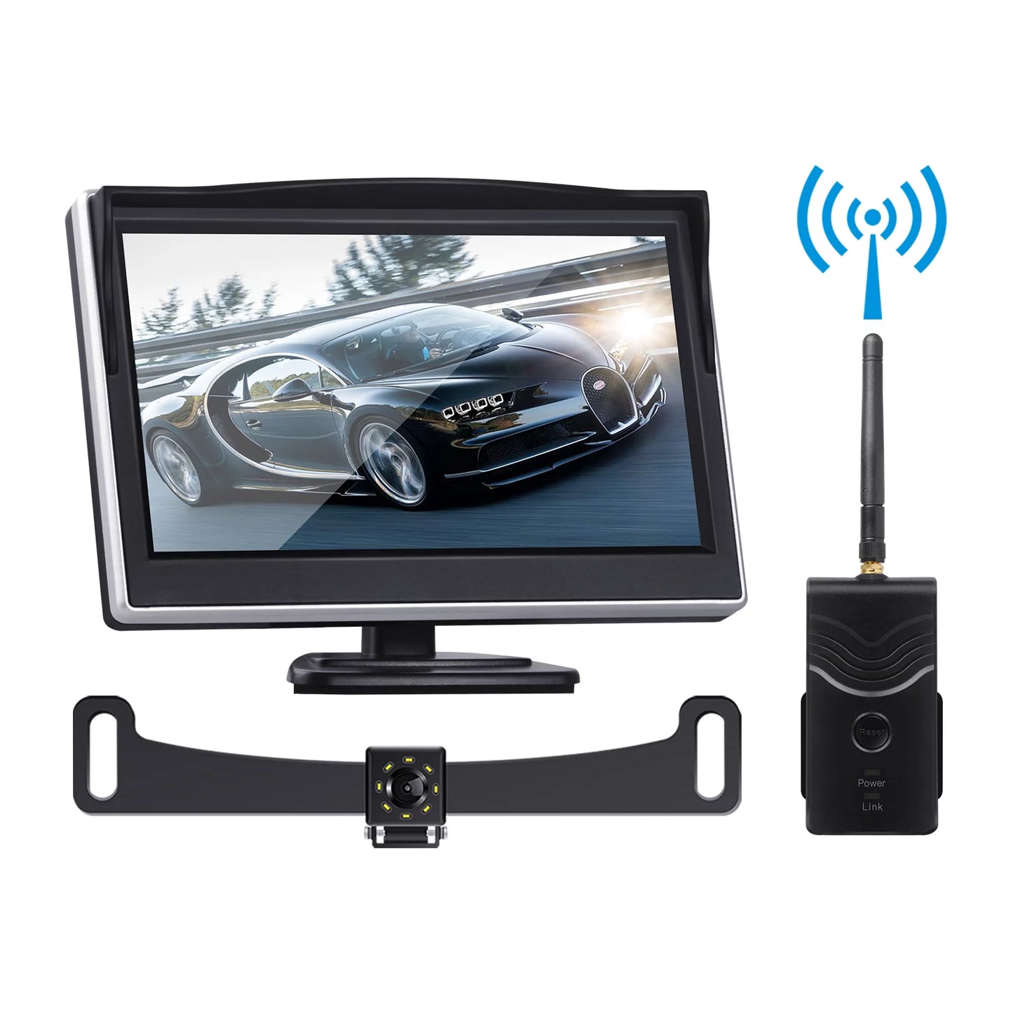 Toguard Reversing Camera Kit, 5'' Car Backup Camera with IR Night Vision for Cars Trucks Van Large Vehicles