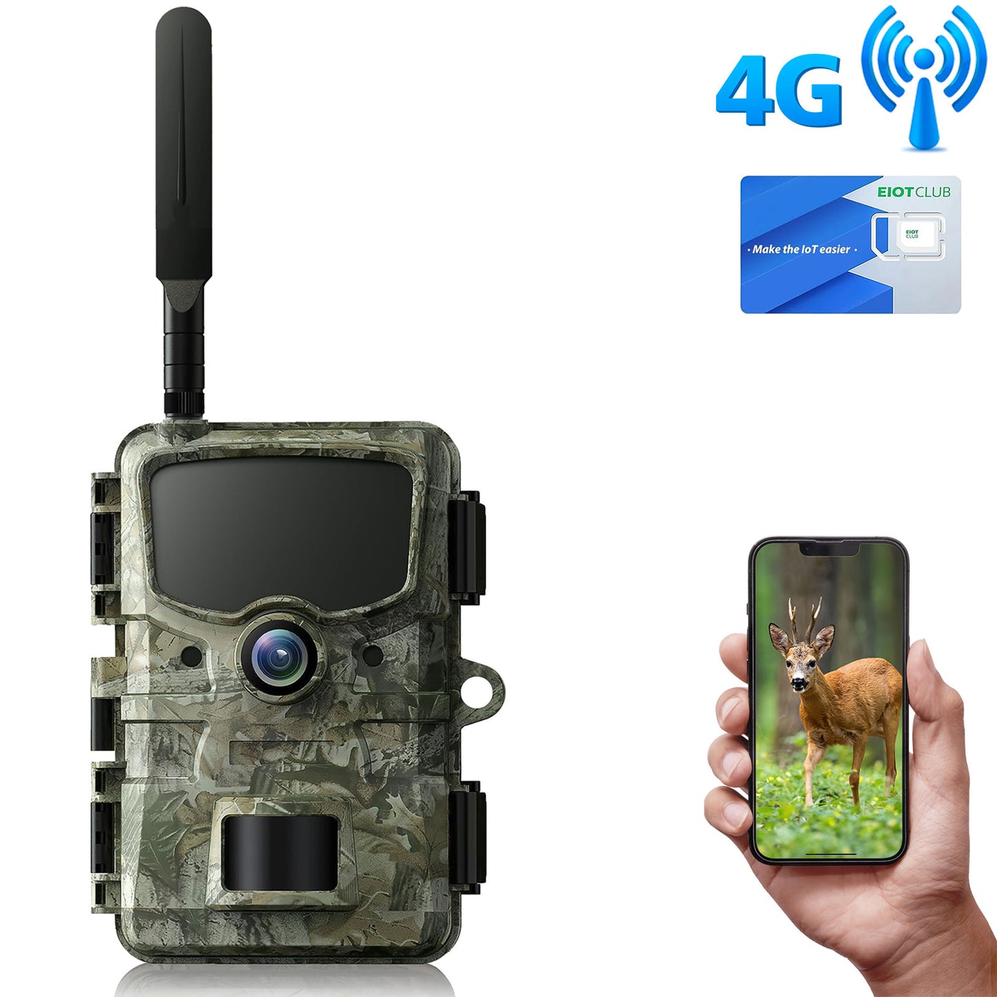 CAMPARK 4G LTE Cellular Trail Camera Sends Picture Video to Cell Phone - 24MP 1080P Game Hunting Camera with Night Vision Motion Activated Waterproof IP66 Trail Cam for Wildlife Monitoring